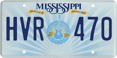 MS license plate HVR470