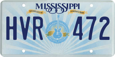 MS license plate HVR472