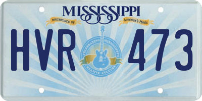 MS license plate HVR473