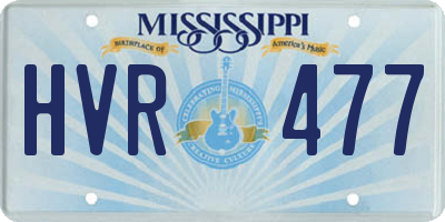 MS license plate HVR477