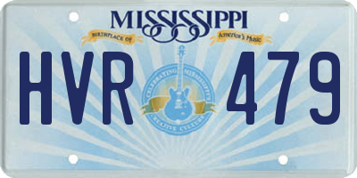 MS license plate HVR479