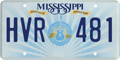 MS license plate HVR481