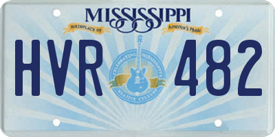 MS license plate HVR482
