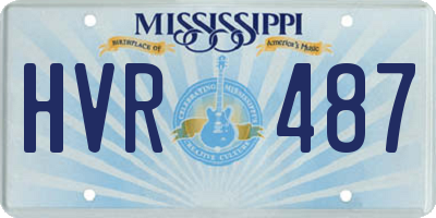 MS license plate HVR487