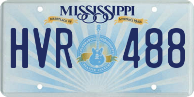 MS license plate HVR488