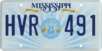 MS license plate HVR491