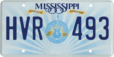 MS license plate HVR493