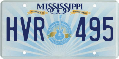 MS license plate HVR495