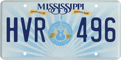 MS license plate HVR496