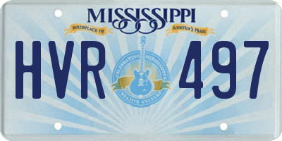 MS license plate HVR497