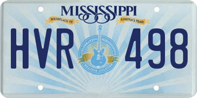 MS license plate HVR498