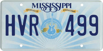 MS license plate HVR499