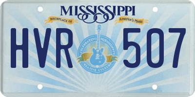 MS license plate HVR507