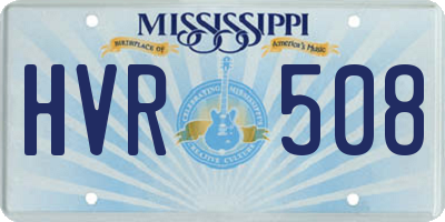 MS license plate HVR508