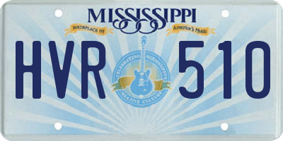 MS license plate HVR510