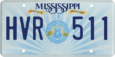 MS license plate HVR511