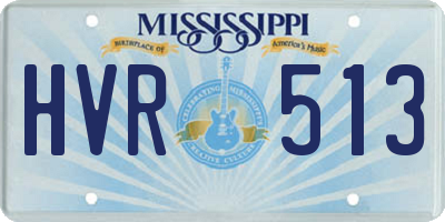 MS license plate HVR513
