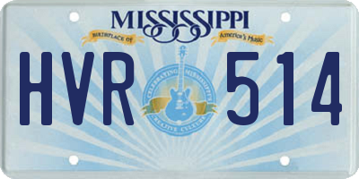 MS license plate HVR514