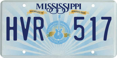 MS license plate HVR517