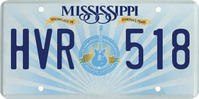 MS license plate HVR518