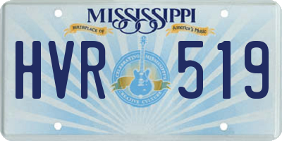 MS license plate HVR519