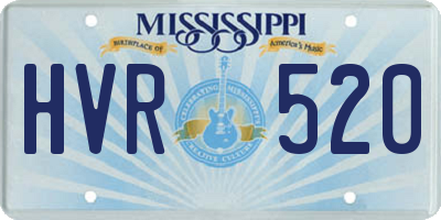 MS license plate HVR520