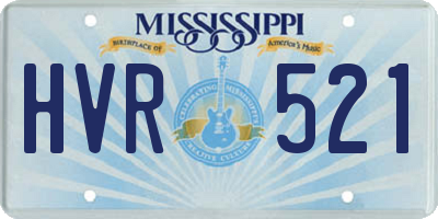 MS license plate HVR521