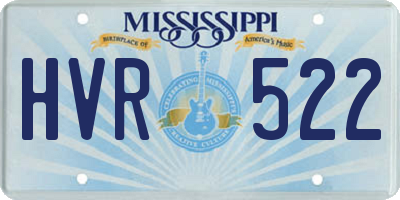 MS license plate HVR522