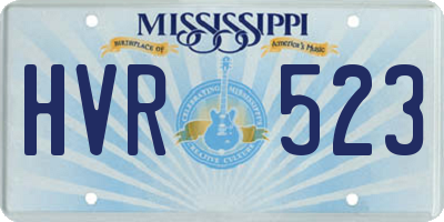 MS license plate HVR523