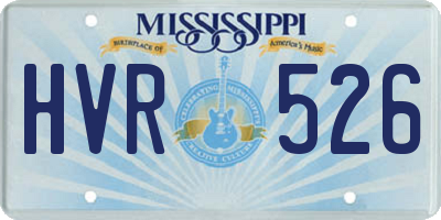 MS license plate HVR526