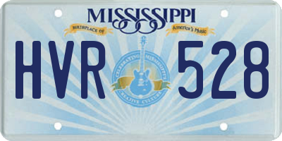 MS license plate HVR528