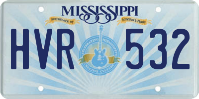 MS license plate HVR532