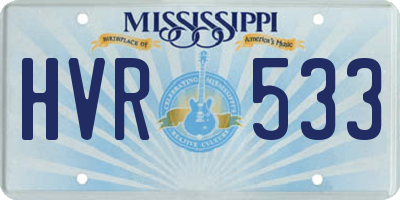 MS license plate HVR533