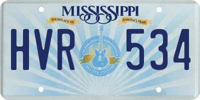 MS license plate HVR534