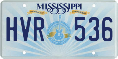 MS license plate HVR536