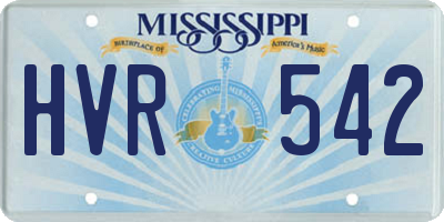 MS license plate HVR542