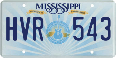 MS license plate HVR543