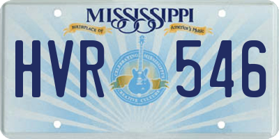 MS license plate HVR546