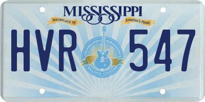 MS license plate HVR547