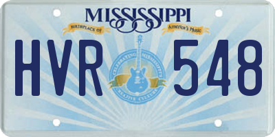 MS license plate HVR548