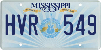 MS license plate HVR549