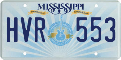 MS license plate HVR553