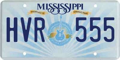 MS license plate HVR555