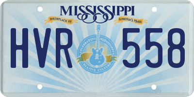 MS license plate HVR558