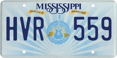 MS license plate HVR559