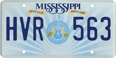MS license plate HVR563