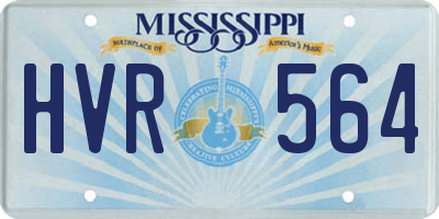 MS license plate HVR564