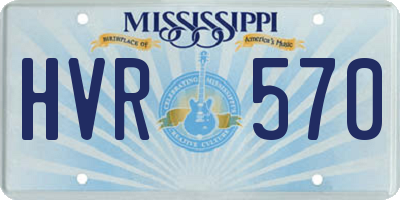 MS license plate HVR570
