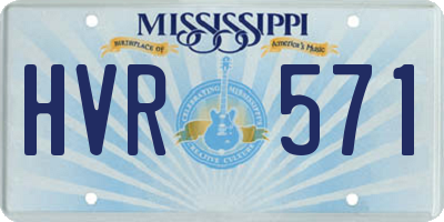 MS license plate HVR571