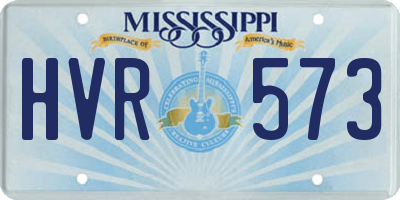MS license plate HVR573